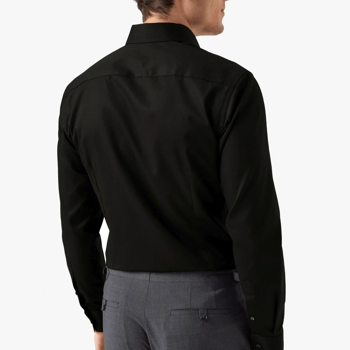 Eton black slim fit signature twill shirt
