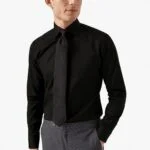 Eton black slim fit signature twill shirt
