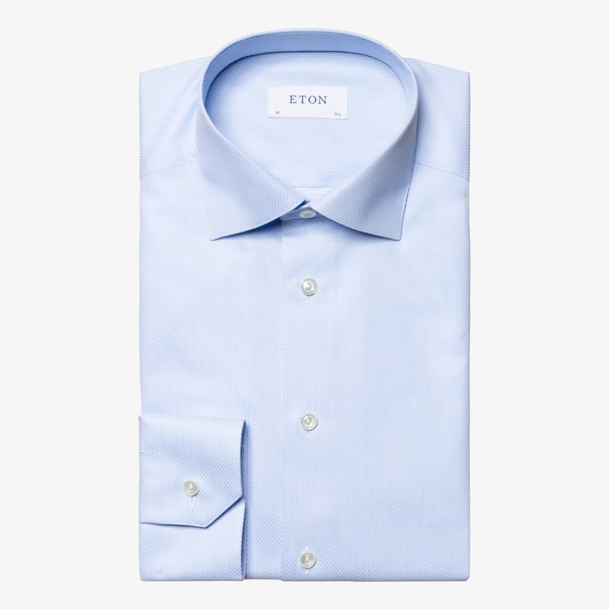 Eton blue slim fit fine pique men's dress shirt