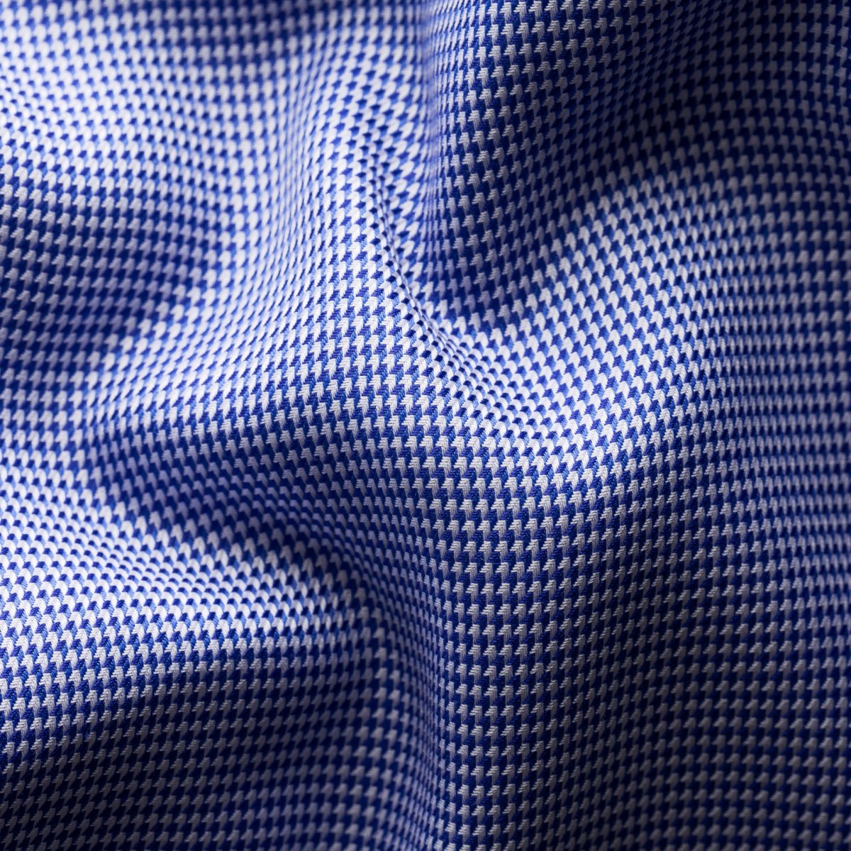 Eton mid blue slim fit patterned twill shirt
