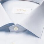 Eton šviesiai mėlyni slim fit prabangaus tvilo marškiniai
