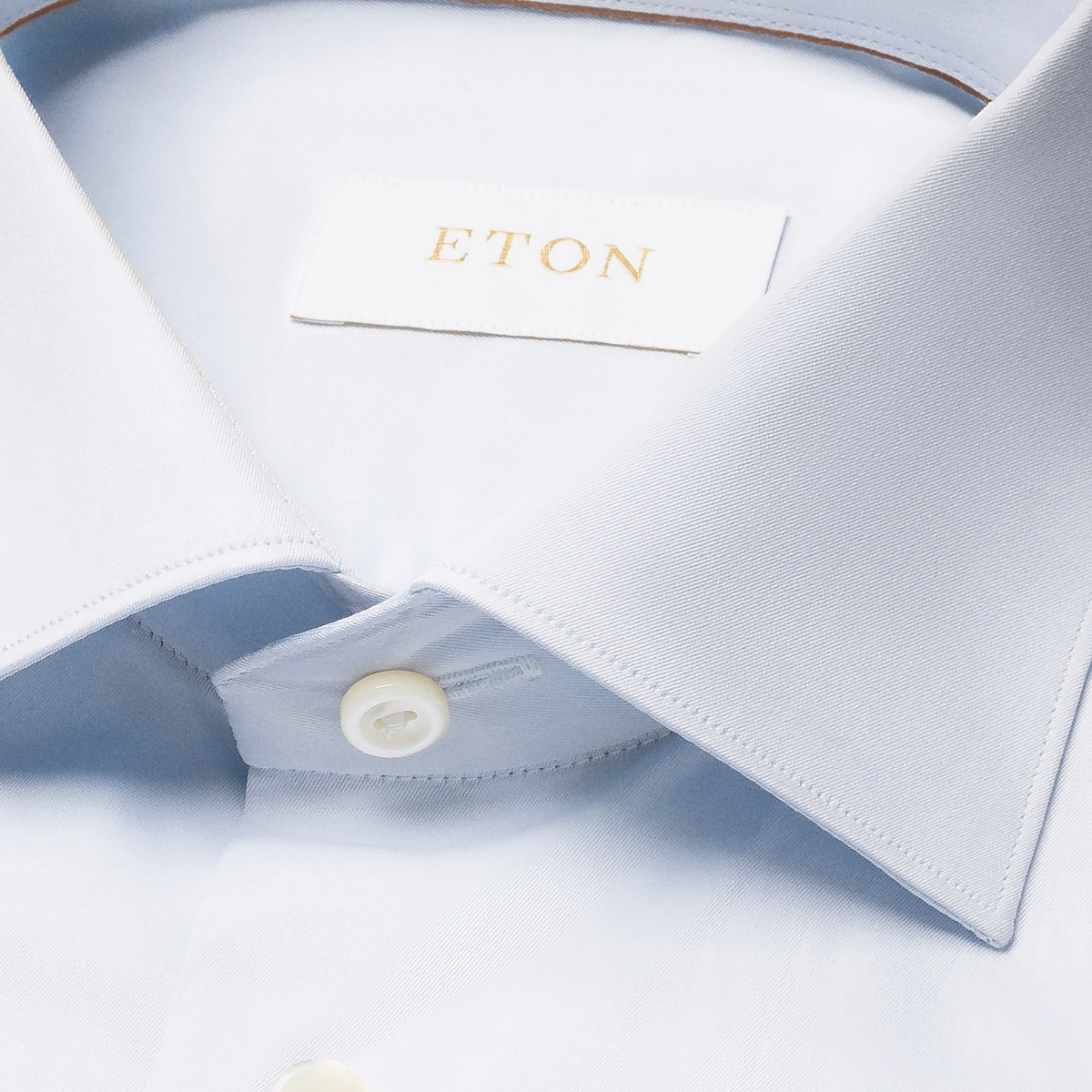 Eton šviesiai mėlyni slim fit prabangaus tvilo marškiniai