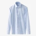 Eton light blue slim fit fine striped signature twill shirt