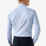 Eton light blue slim fit fine striped signature twill shirt