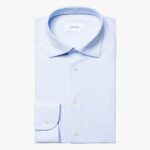 Eton šviesiai mėlyni slim fit four-way stretch marškiniai