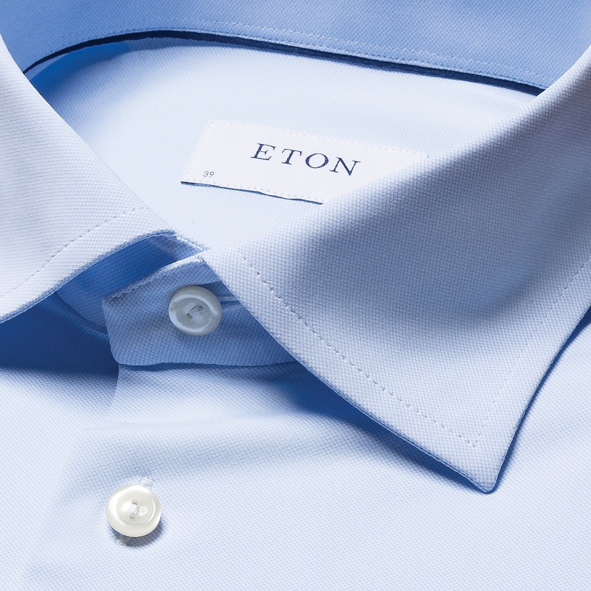 Eton šviesiai mėlyni slim fit four-way stretch marškiniai
