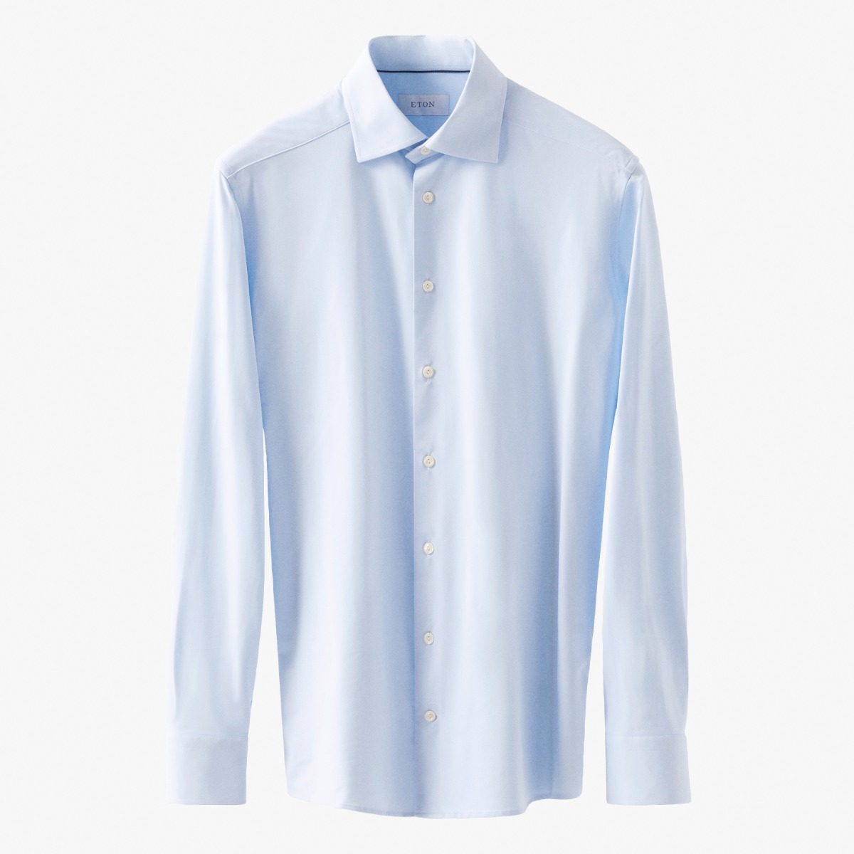 Eton šviesiai mėlyni slim fit four-way stretch marškiniai