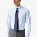 Eton šviesiai mėlyni slim fit four-way stretch marškiniai