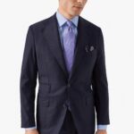 Eton light blue slim fit houndstooth fine twill shirt