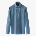 Eton light blue slim fit lightweight denim twill shirt