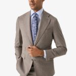 Eton light blue slim fit micro pattern twill shirt