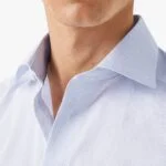 Eton light blue slim fit micro print poplin shirt