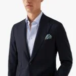 Eton light blue slim fit micro print poplin shirt