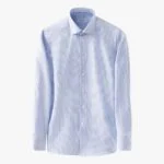 Eton šviesiai mėlyni slim fit tvilo marškiniai su raštu