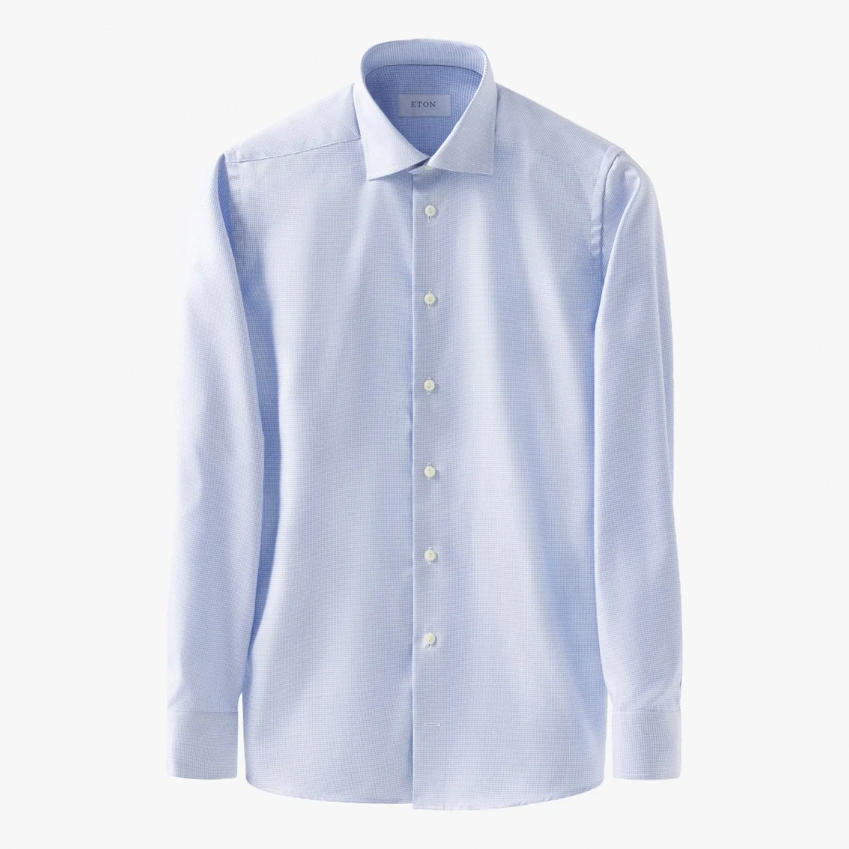 Eton šviesiai mėlyni slim fit tvilo marškiniai su raštu
