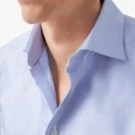 Eton šviesiai mėlyni slim fit tvilo marškiniai su raštu