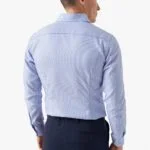 Eton šviesiai mėlyni slim fit tvilo marškiniai su raštu
