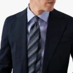 Eton šviesiai mėlyni slim fit tvilo marškiniai su raštu