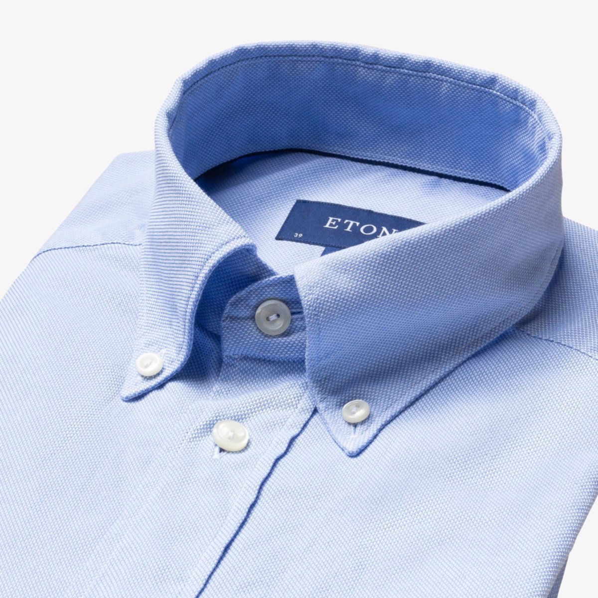 Eton šviesiai mėlyni slim fit karališko oksfordo marškiniai