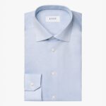 Eton šviesiai mėlyni slim fit firminio tvilo marškiniai