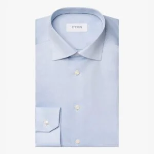 Eton light blue slim fit signature twill shirt