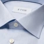 Eton šviesiai mėlyni slim fit firminio tvilo marškiniai