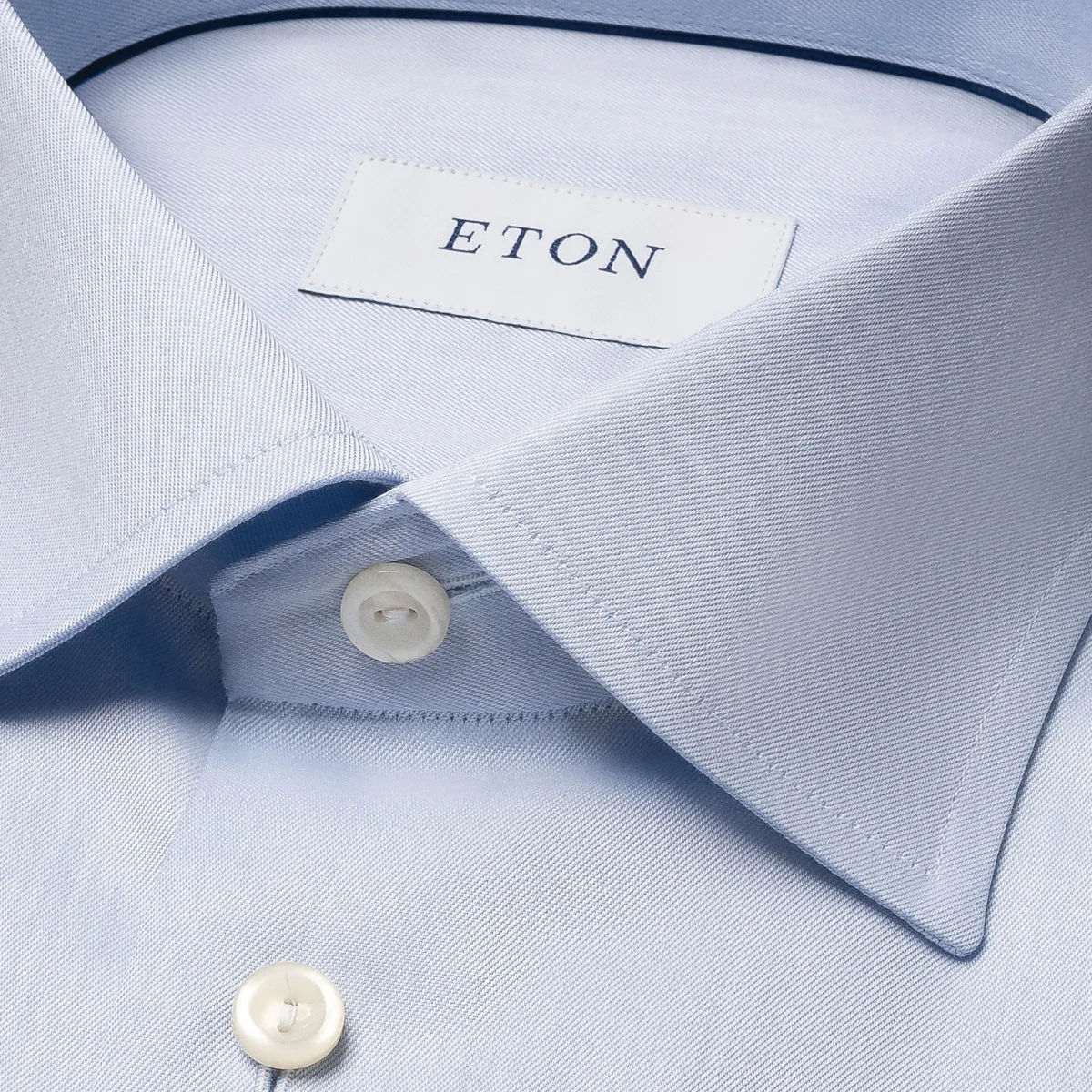 Eton šviesiai mėlyni slim fit firminio tvilo marškiniai