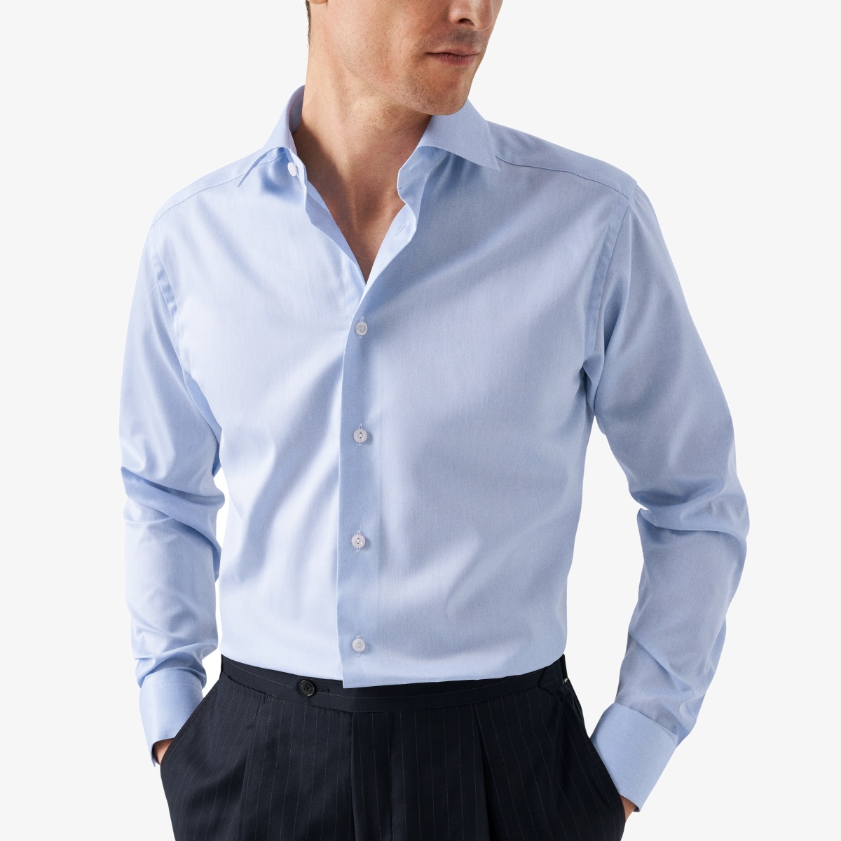 Eton light blue slim fit signature twill shirt