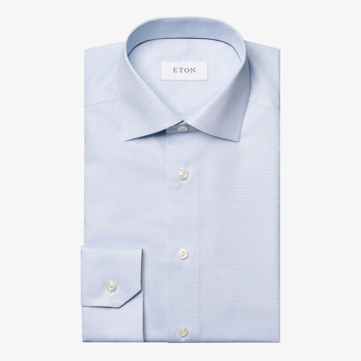 Eton light blue semi solid slim fit royal oxford shirt