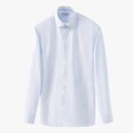 Eton light blue slim fit striped fine twill shirt