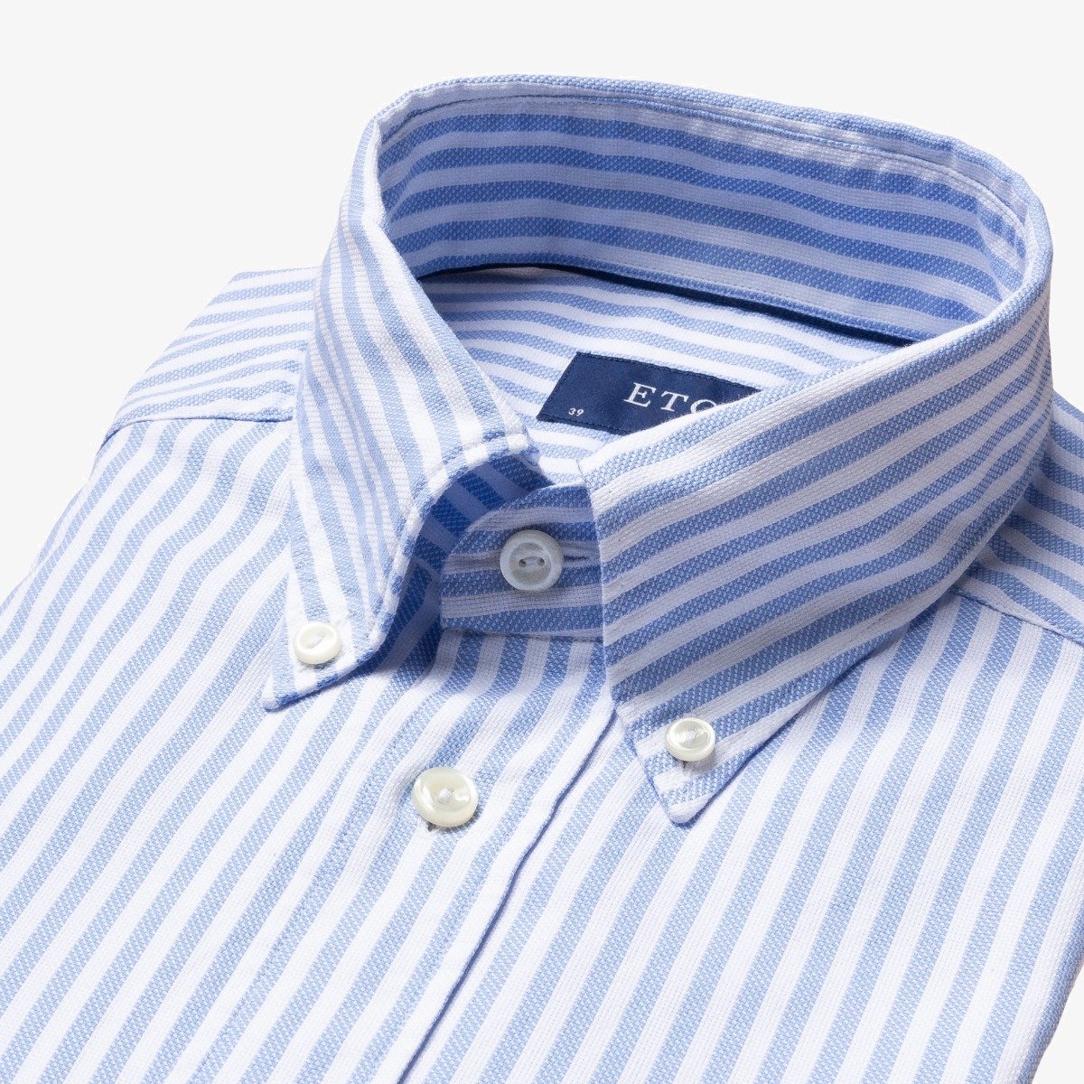 Eton light blue slim fit striped royal oxford men's casual shirt