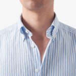 Eton light blue slim fit striped royal oxford shirt