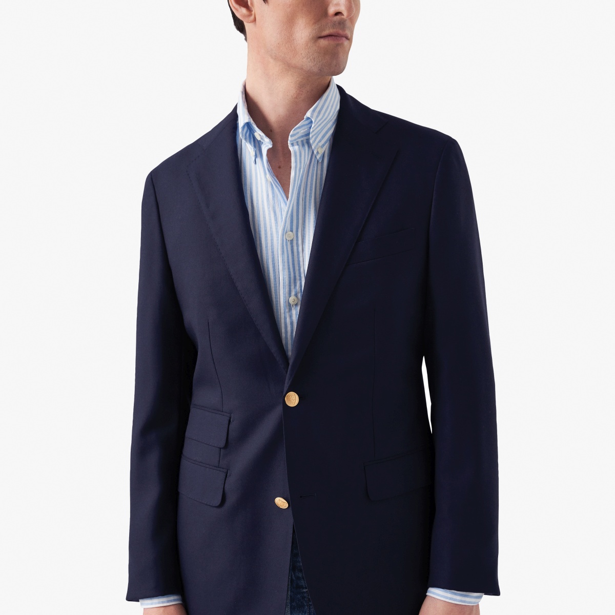 Eton light blue slim fit striped royal oxford shirt