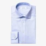 Eton light blue slim fit textured twill shirt