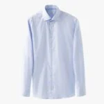 Eton light blue slim fit textured twill shirt