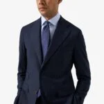 Eton light blue slim fit textured twill shirt