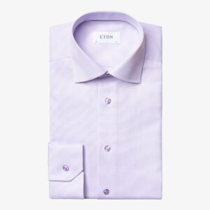 Eton light purple micro pattern twill shirt