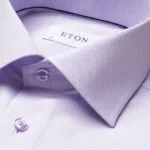 Eton violetiniai slim fit tvilo marškiniai su mikro raštu
