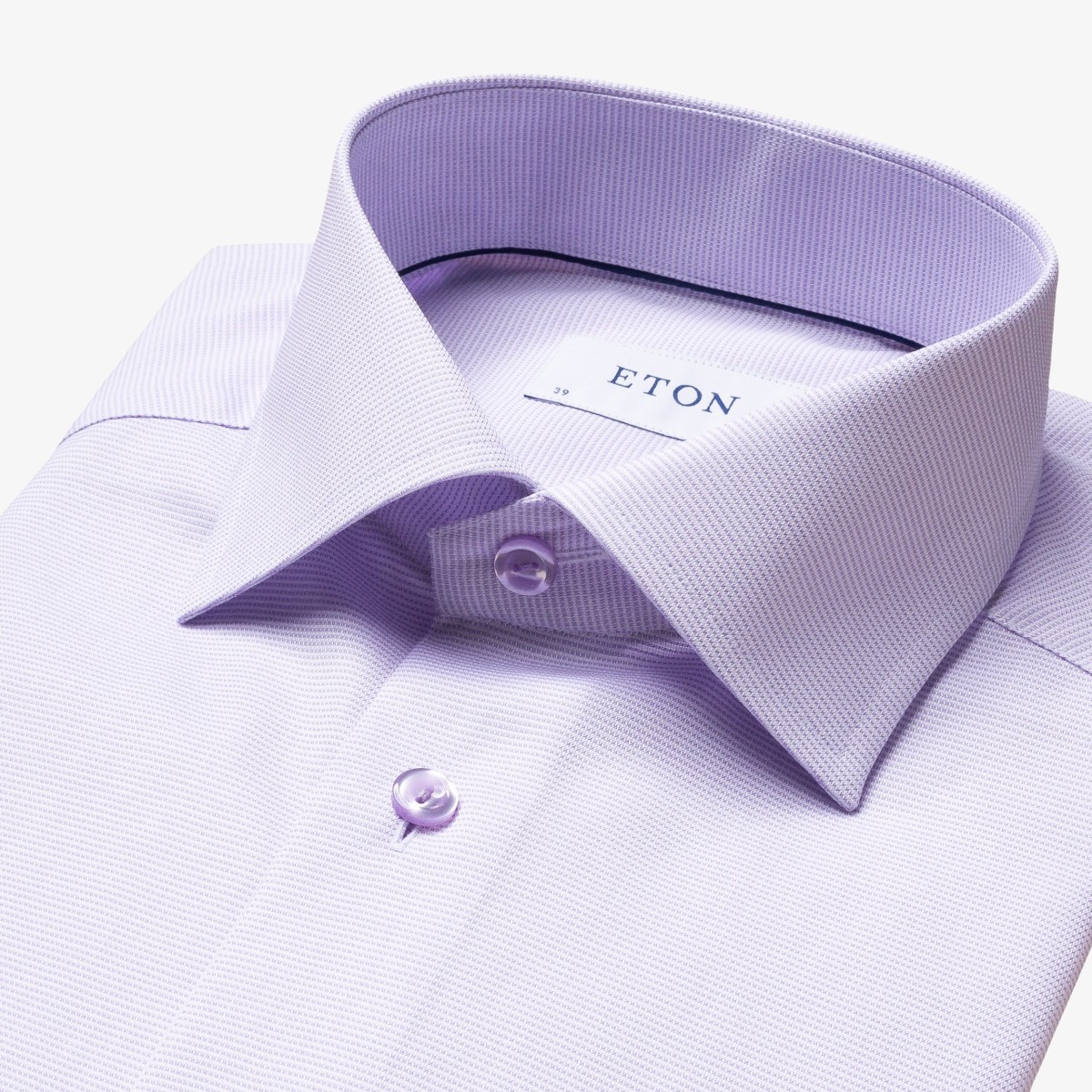 Eton purple slim fit micro pattern twill shirt