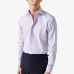 Eton violetiniai slim fit tvilo marškiniai su mikro raštu