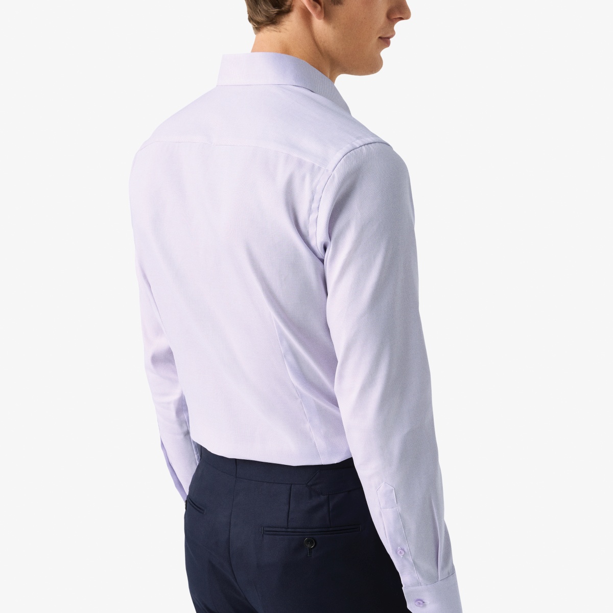 Eton violetiniai slim fit tvilo marškiniai su mikro raštu