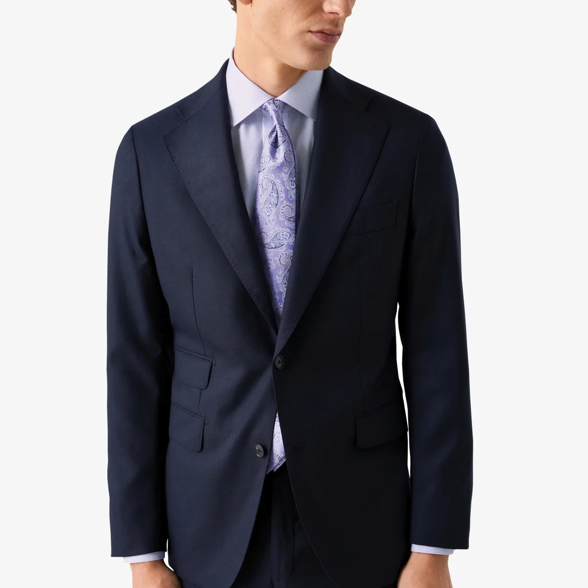 Eton violetiniai slim fit tvilo marškiniai su mikro raštu