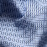 Eton mid blue slim fit geometric print signature poplin shirt