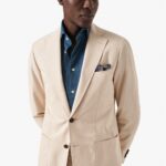 Eton tamsiai mėlyni slim fit džinsiniai tvilo marškiniai