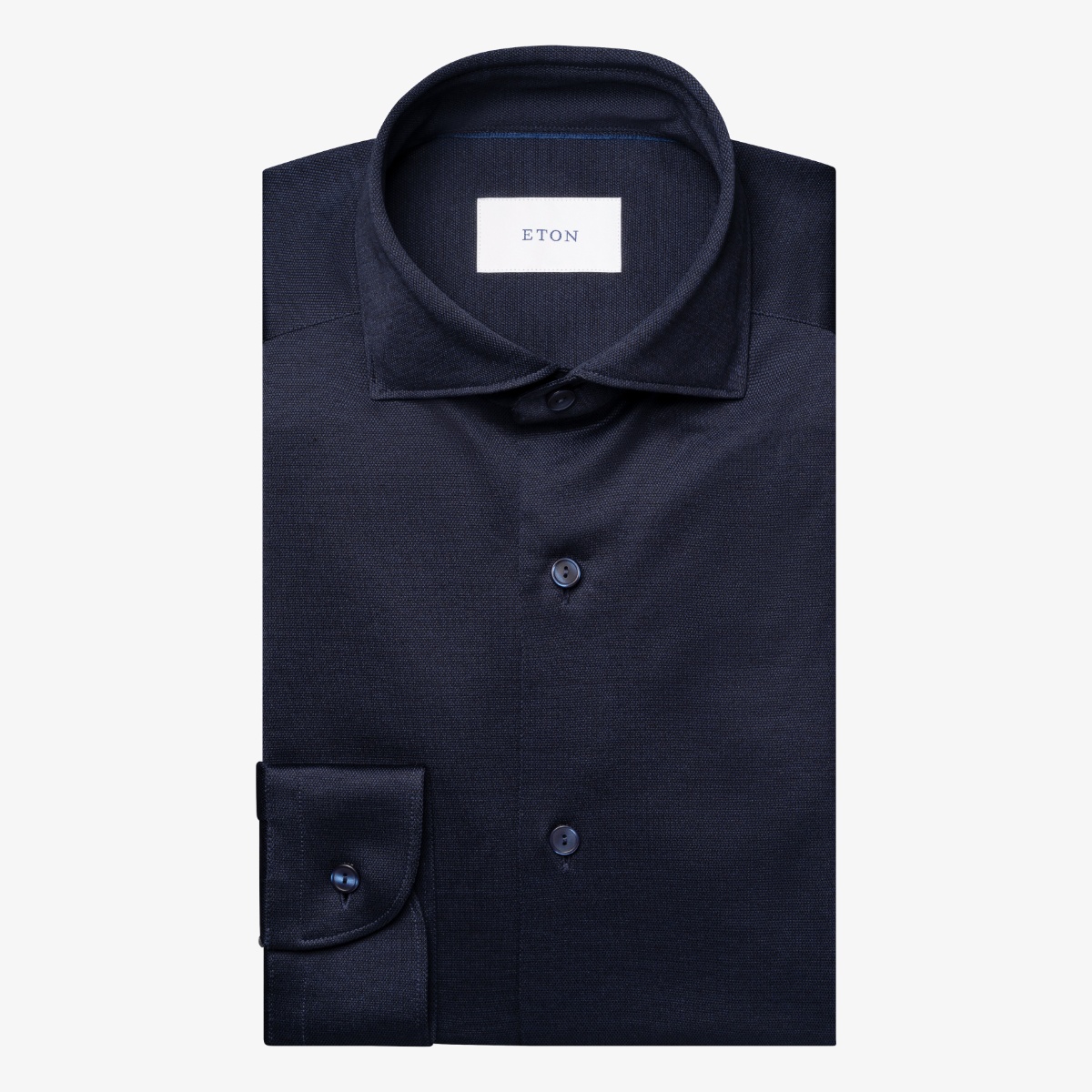 Eton navy regular fit filo di scozia jersey shirt