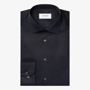 Eton navy slim fit signature twill shirt