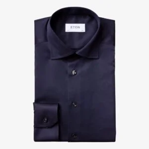 Eton navy slim fit signature twill men's dress shirt