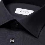 Eton tamsiai mėlyni slim fit firminio tvilo marškiniai