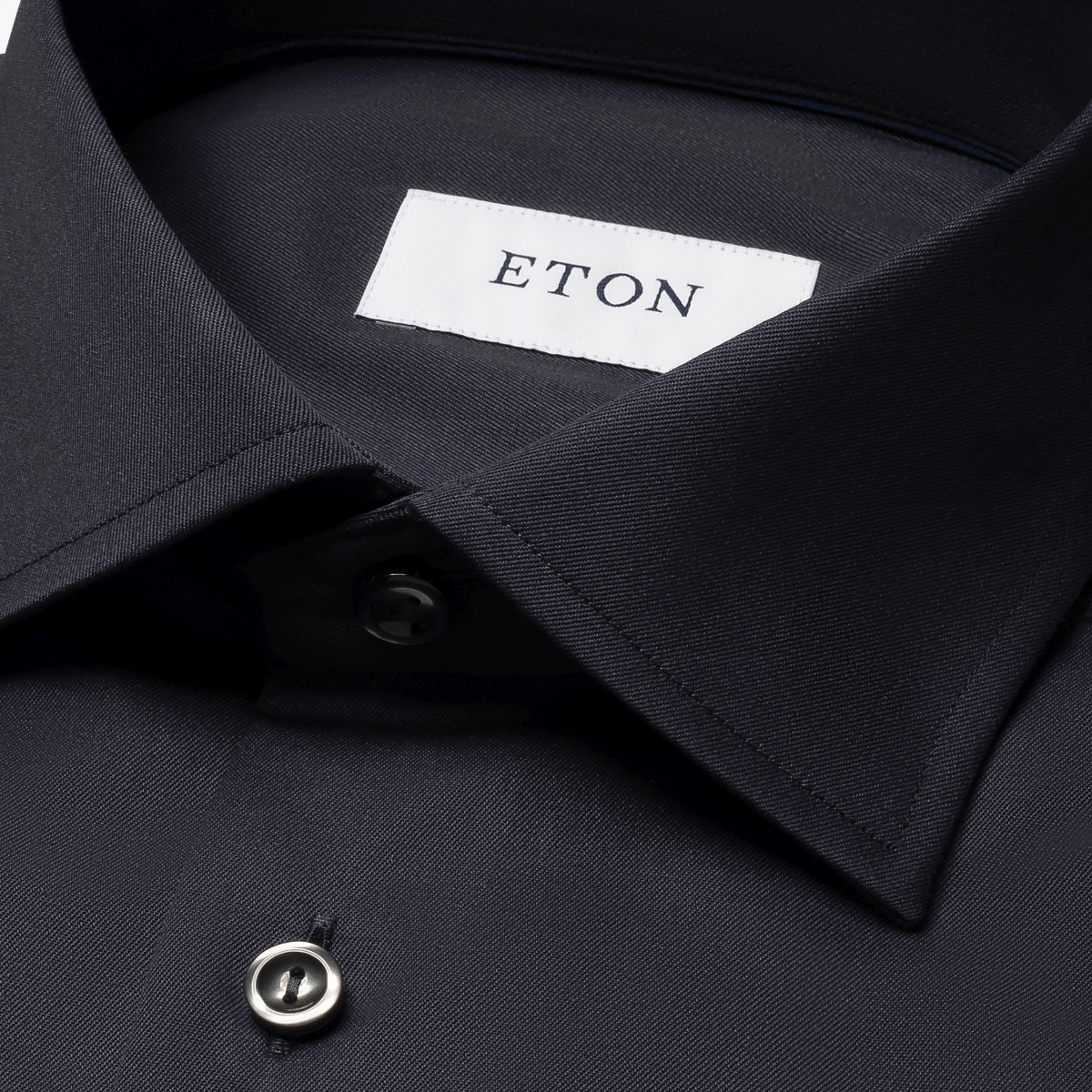 Eton tamsiai mėlyni slim fit firminio tvilo marškiniai