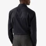 Eton tamsiai mėlyni slim fit firminio tvilo marškiniai